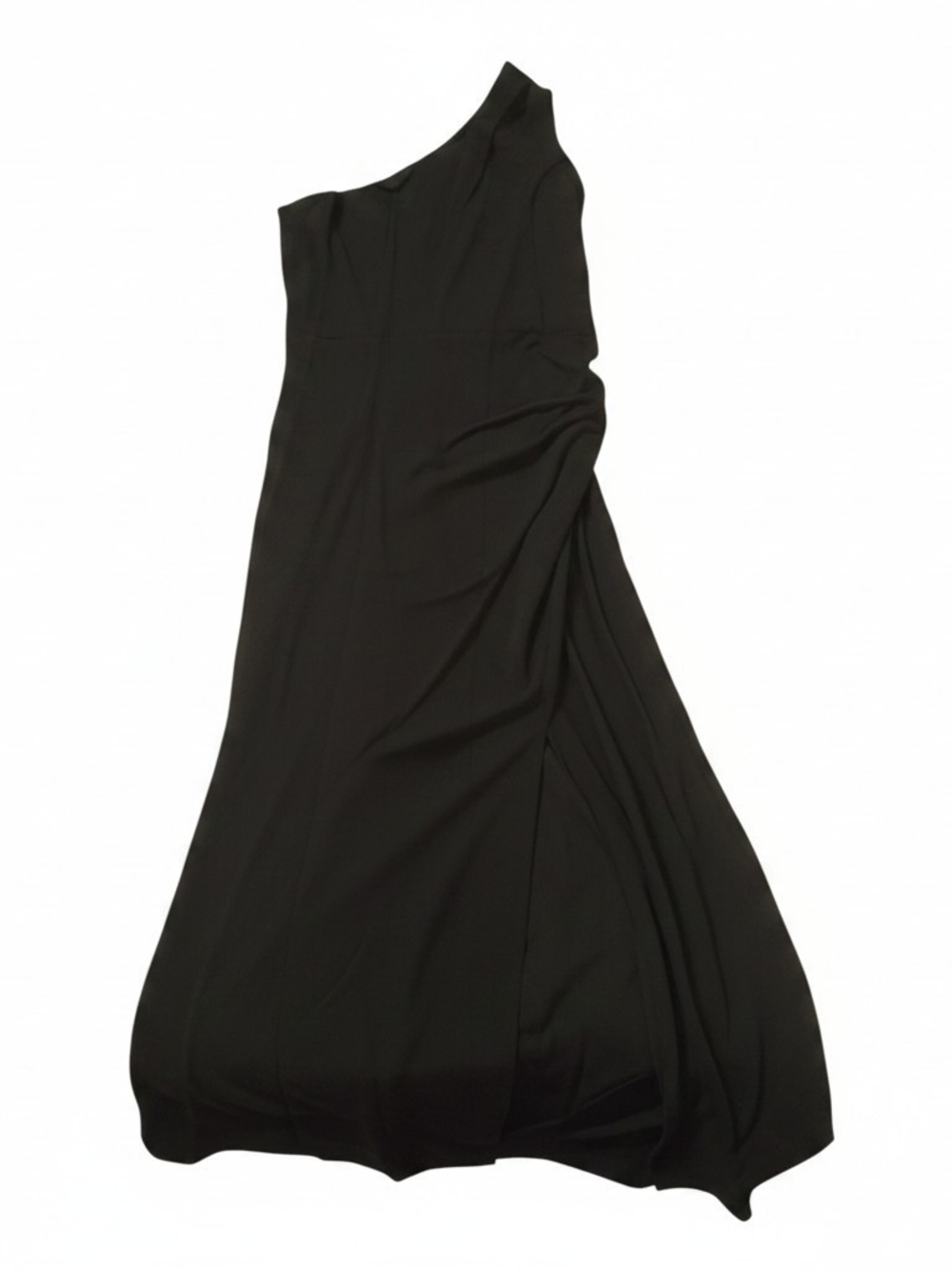 Black One-Shoulder Evening Gown